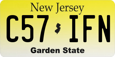 NJ license plate C57IFN
