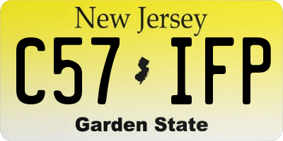 NJ license plate C57IFP