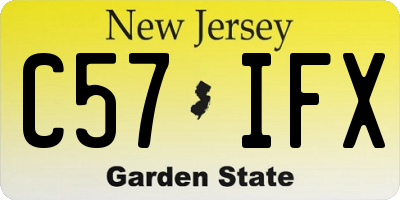 NJ license plate C57IFX