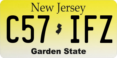 NJ license plate C57IFZ