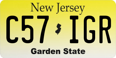 NJ license plate C57IGR