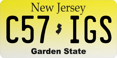 NJ license plate C57IGS
