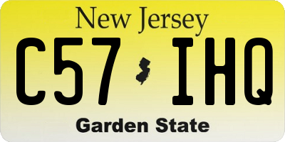NJ license plate C57IHQ