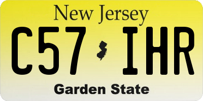 NJ license plate C57IHR
