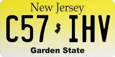 NJ license plate C57IHV