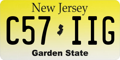 NJ license plate C57IIG