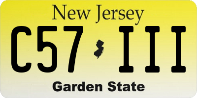 NJ license plate C57III