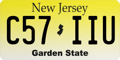 NJ license plate C57IIU