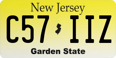 NJ license plate C57IIZ
