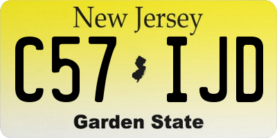 NJ license plate C57IJD