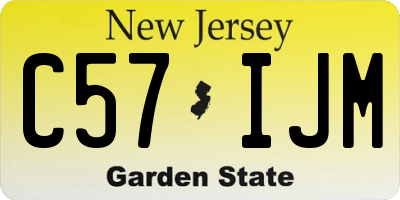 NJ license plate C57IJM