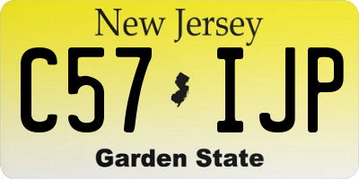 NJ license plate C57IJP