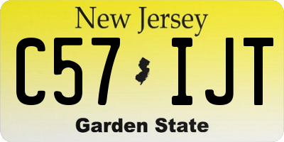 NJ license plate C57IJT