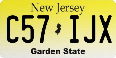 NJ license plate C57IJX