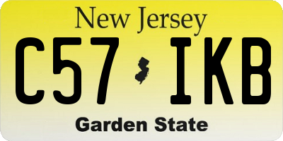 NJ license plate C57IKB
