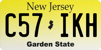 NJ license plate C57IKH