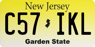 NJ license plate C57IKL