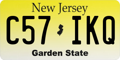 NJ license plate C57IKQ