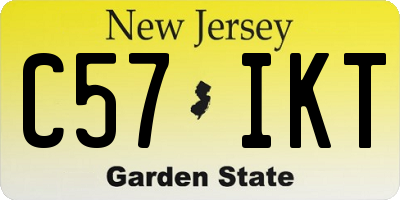 NJ license plate C57IKT