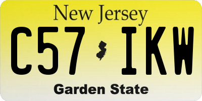 NJ license plate C57IKW