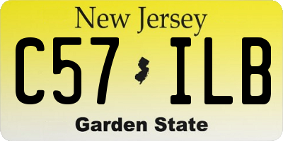 NJ license plate C57ILB