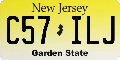NJ license plate C57ILJ