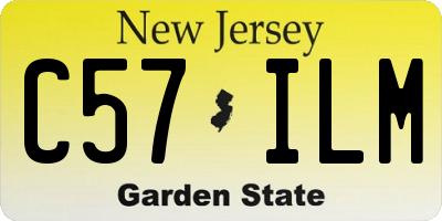 NJ license plate C57ILM