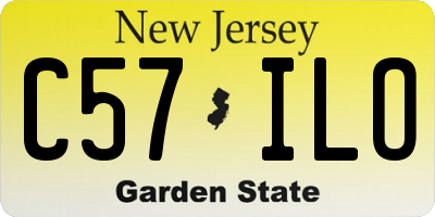 NJ license plate C57ILO