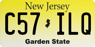 NJ license plate C57ILQ