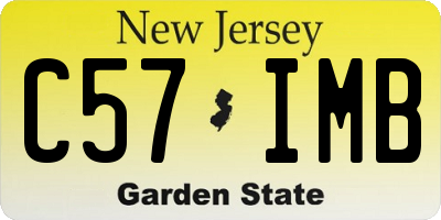 NJ license plate C57IMB