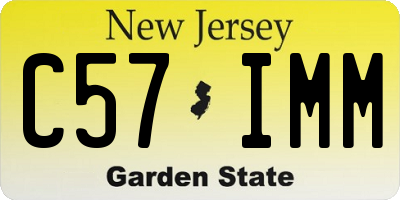 NJ license plate C57IMM