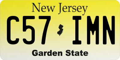 NJ license plate C57IMN