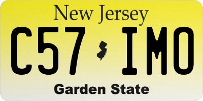 NJ license plate C57IMO