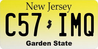 NJ license plate C57IMQ