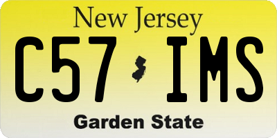 NJ license plate C57IMS