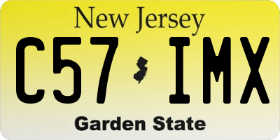 NJ license plate C57IMX
