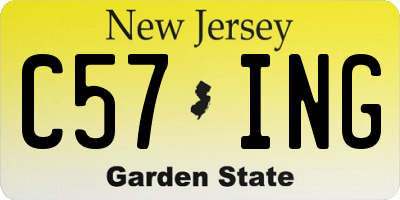 NJ license plate C57ING