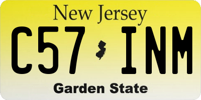 NJ license plate C57INM