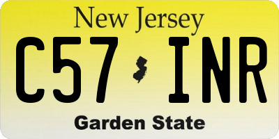 NJ license plate C57INR