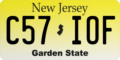 NJ license plate C57IOF