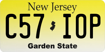 NJ license plate C57IOP