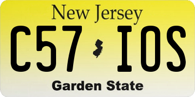 NJ license plate C57IOS