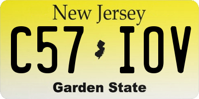 NJ license plate C57IOV