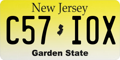 NJ license plate C57IOX