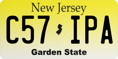 NJ license plate C57IPA
