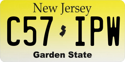 NJ license plate C57IPW