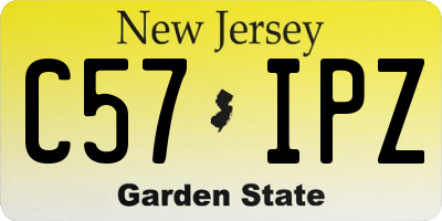 NJ license plate C57IPZ
