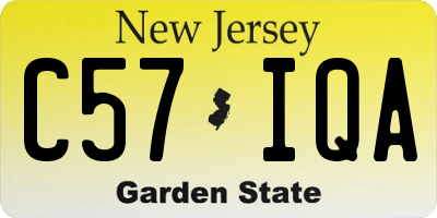 NJ license plate C57IQA