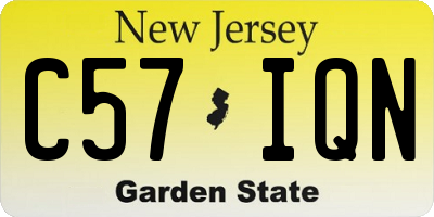 NJ license plate C57IQN