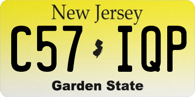 NJ license plate C57IQP
